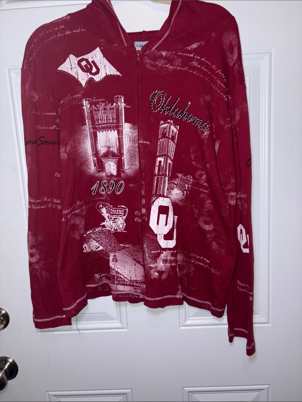 Oklahoma Sooners Crimson OU Zip Hoodie